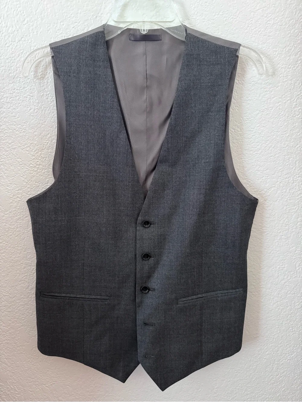 Men's Charcoal Dress Vest - Classic Tailored Waistcoat- Wool